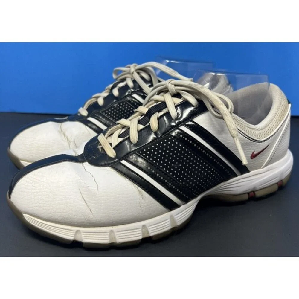 Nike Women's Size 8.5 Golf Shoes 317622-162 White Black Traction Contact Athlete